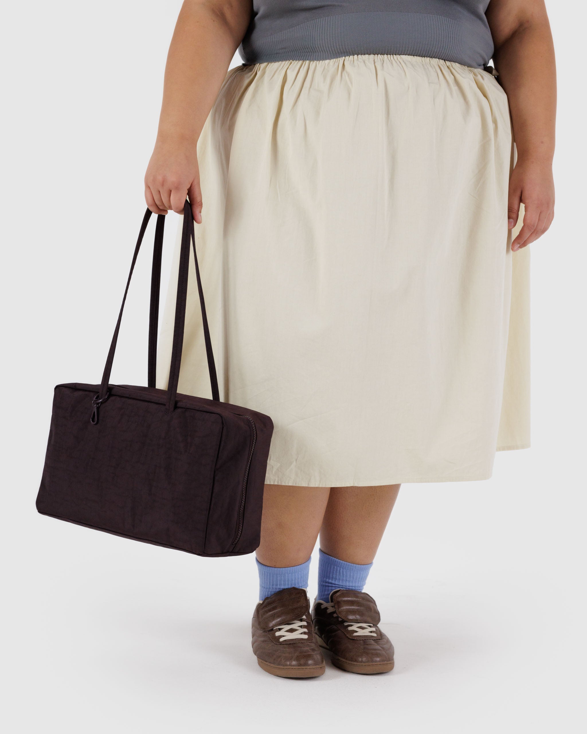 Chocolate Plum Medium Nylon Bowler Bag