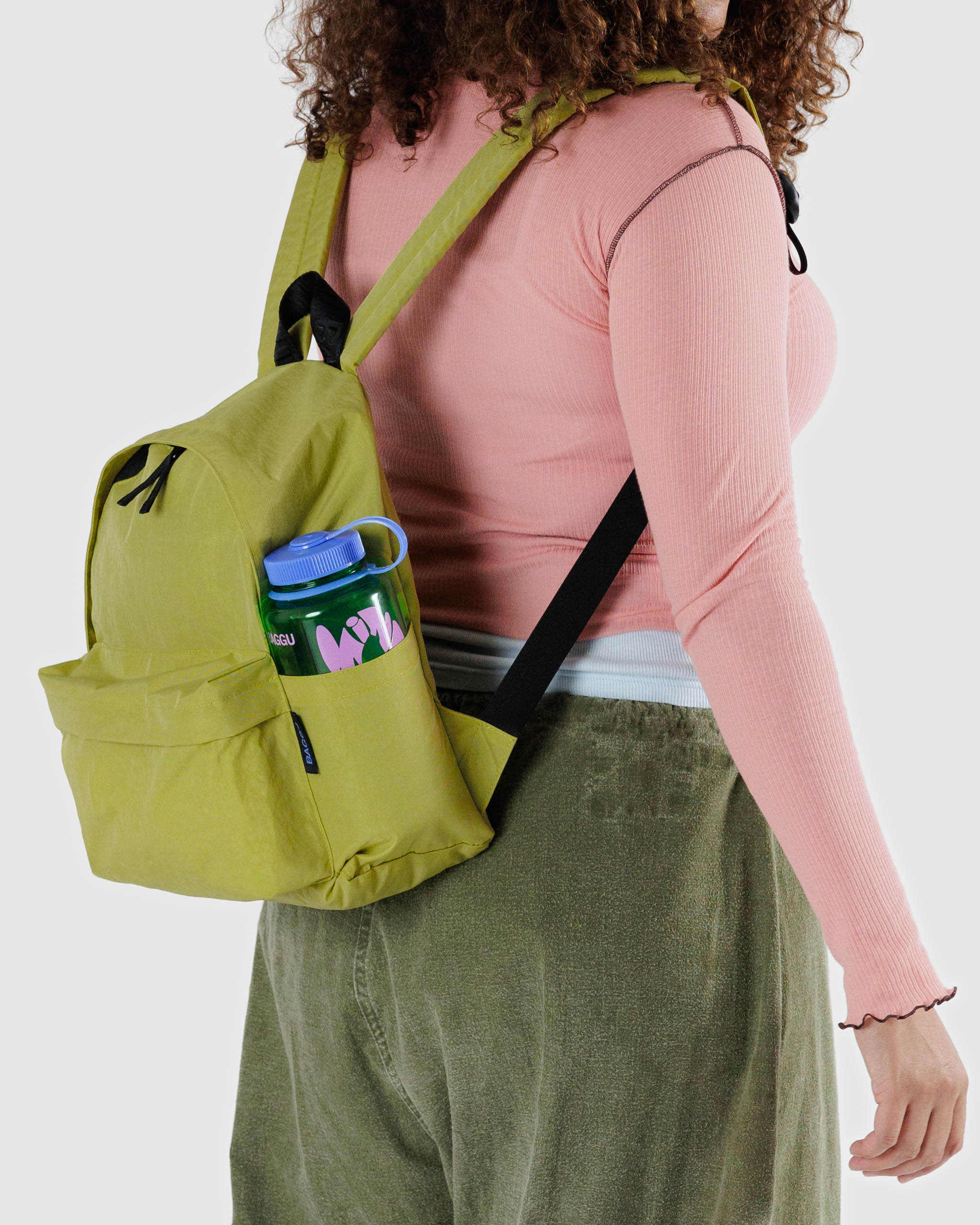 Lemongrass Medium Recycled Backpack | BAGGU | Backpack