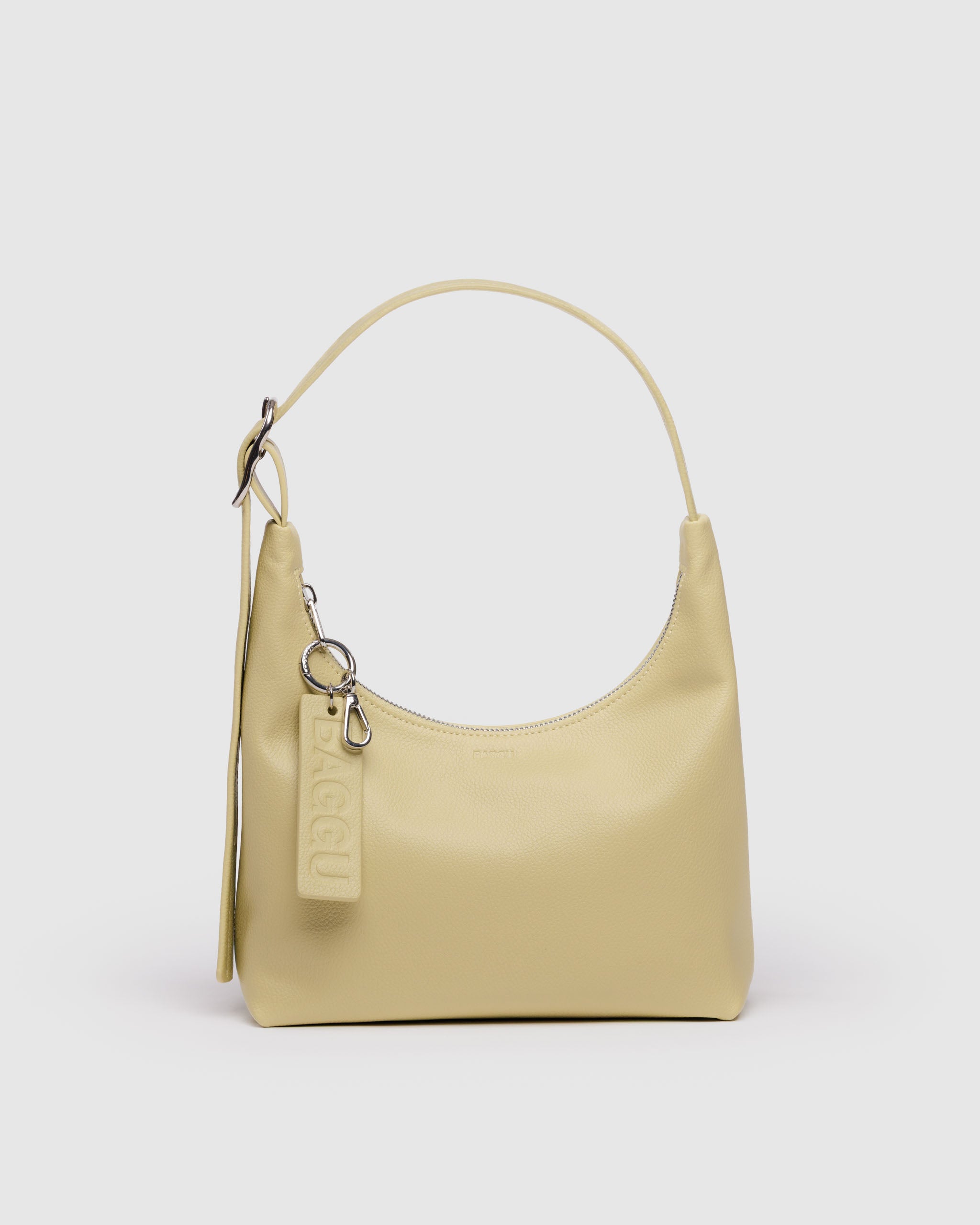 Straw Mini Recycled Leather Shoulder Bag | BAGGU | Shoulder + Crossbody Bag