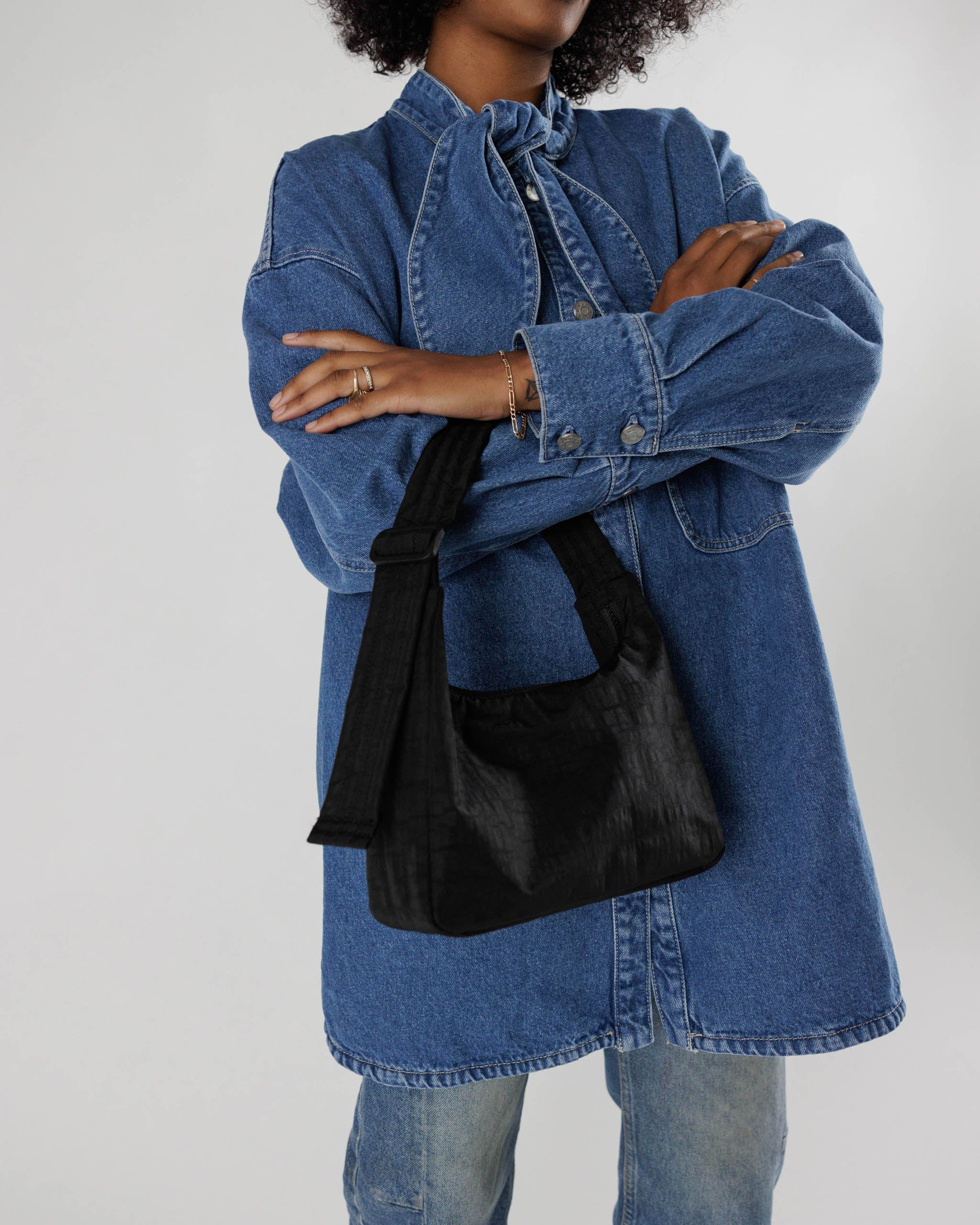 Black Mini Nylon Shoulder Bag | BAGGU | Shoulder Bag