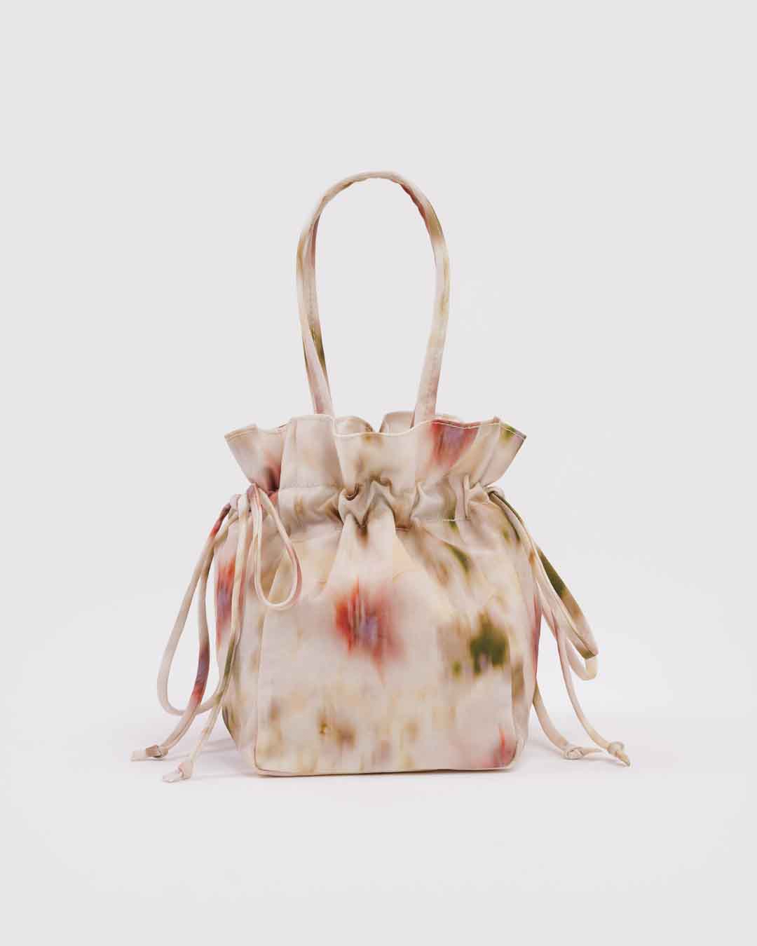 Abstract Floral Nylon Drawstring Bag