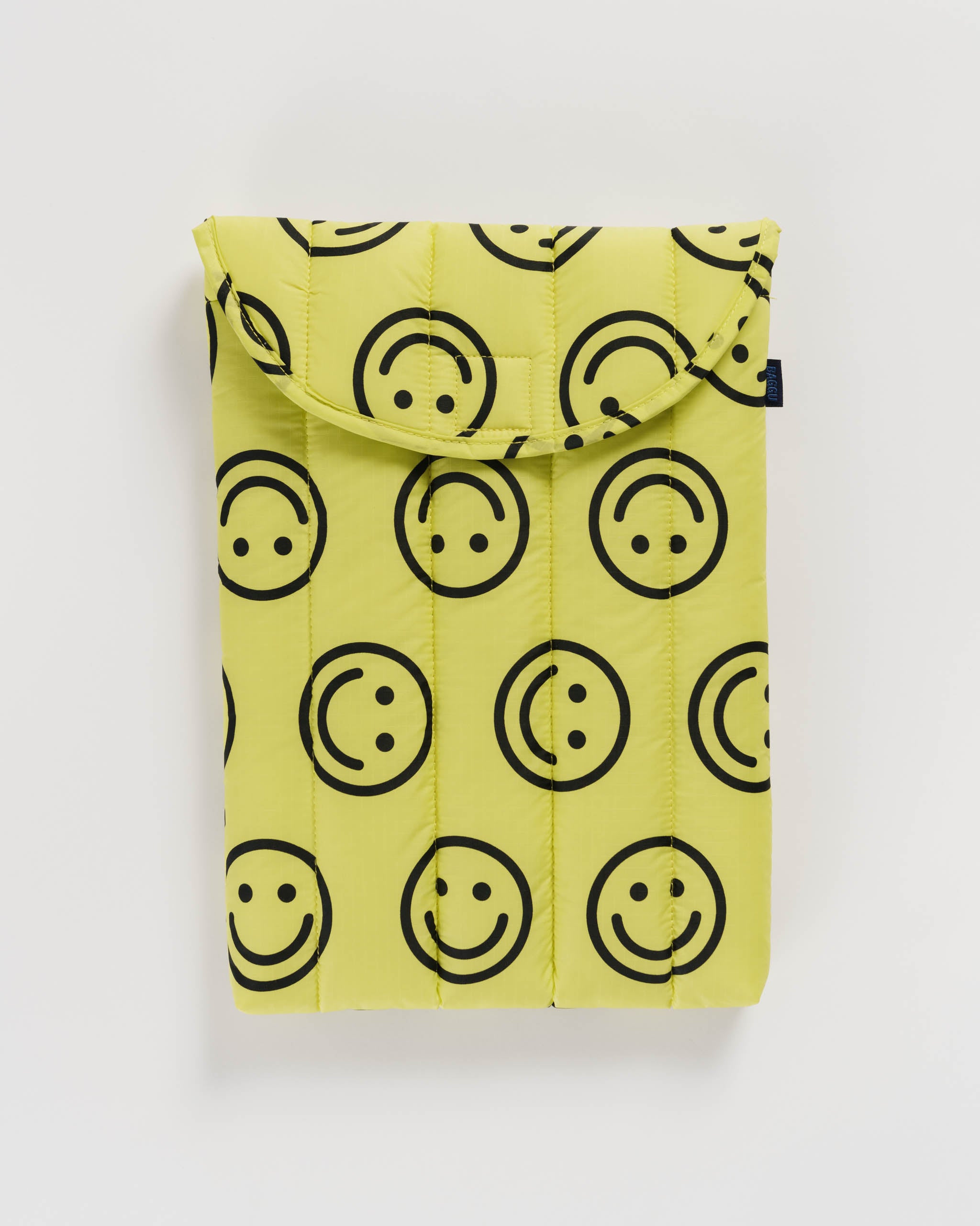 Yellow Happy 13/14" Puffy Laptop Sleeve | BAGGU | Laptop + Tablet Sleeves