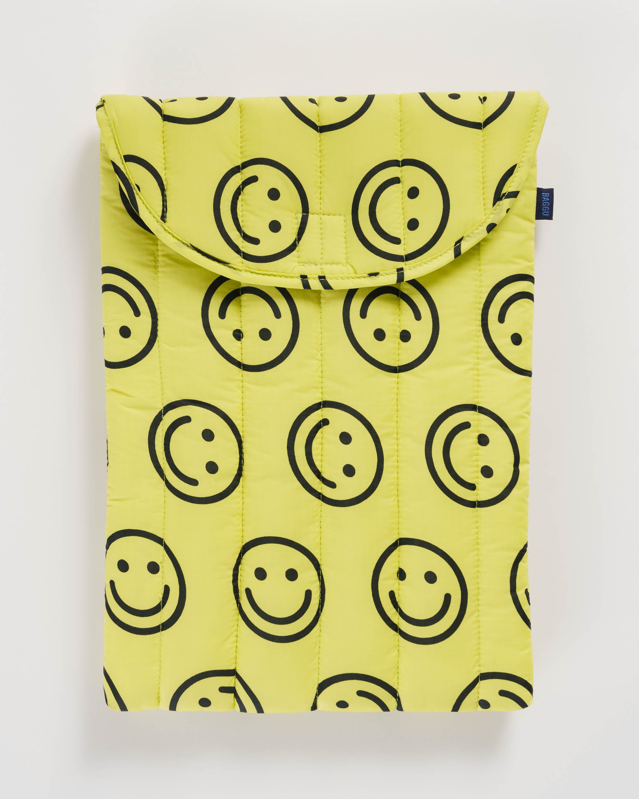 Yellow Happy 16" Puffy Laptop Sleeve BAGGU FALL 2025 | BAGGU | Laptop + Tablet Sleeves