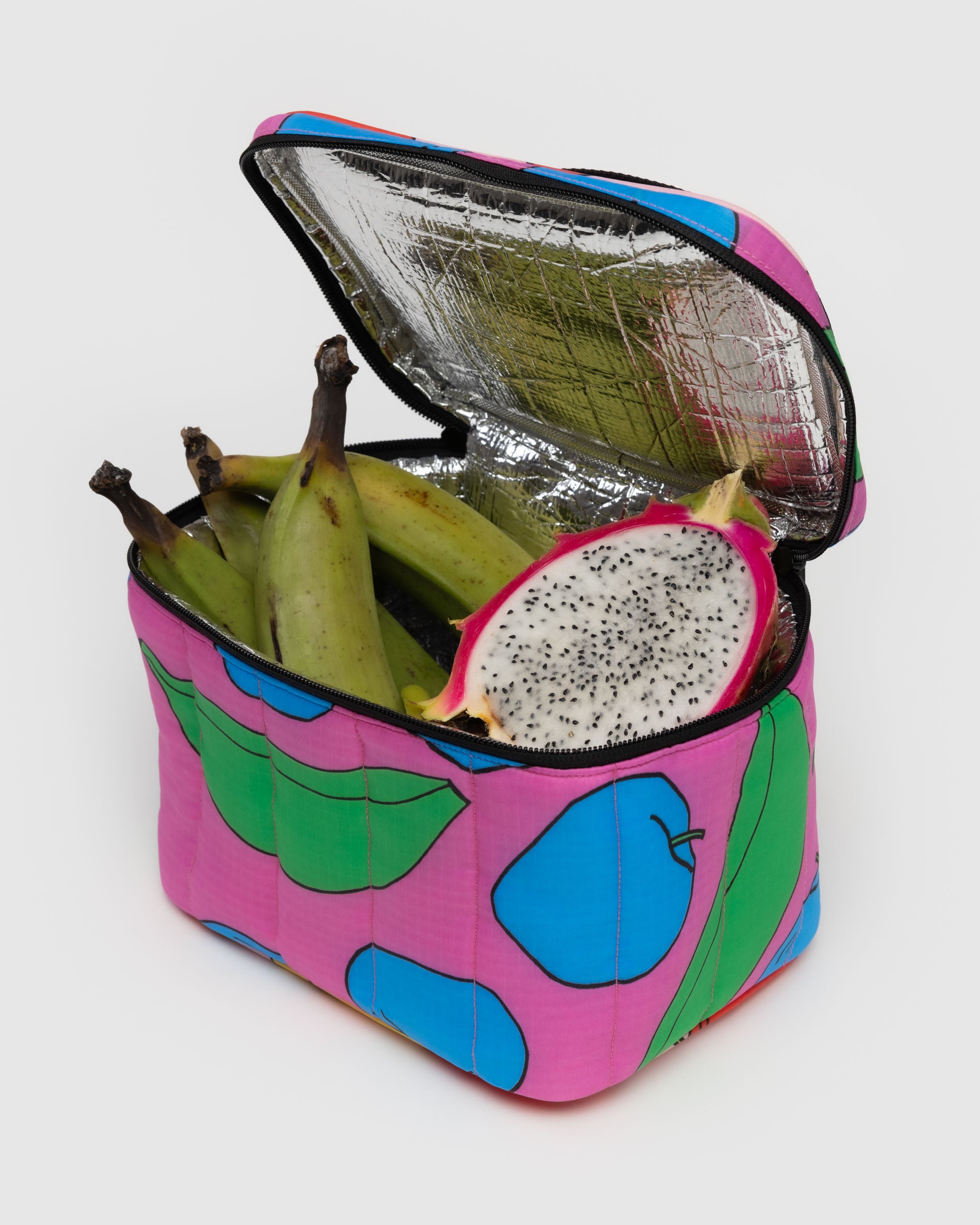 Apples & Bananas Mix Puffy Lunch Bag | BAGGU | Insulated Lunch Bag