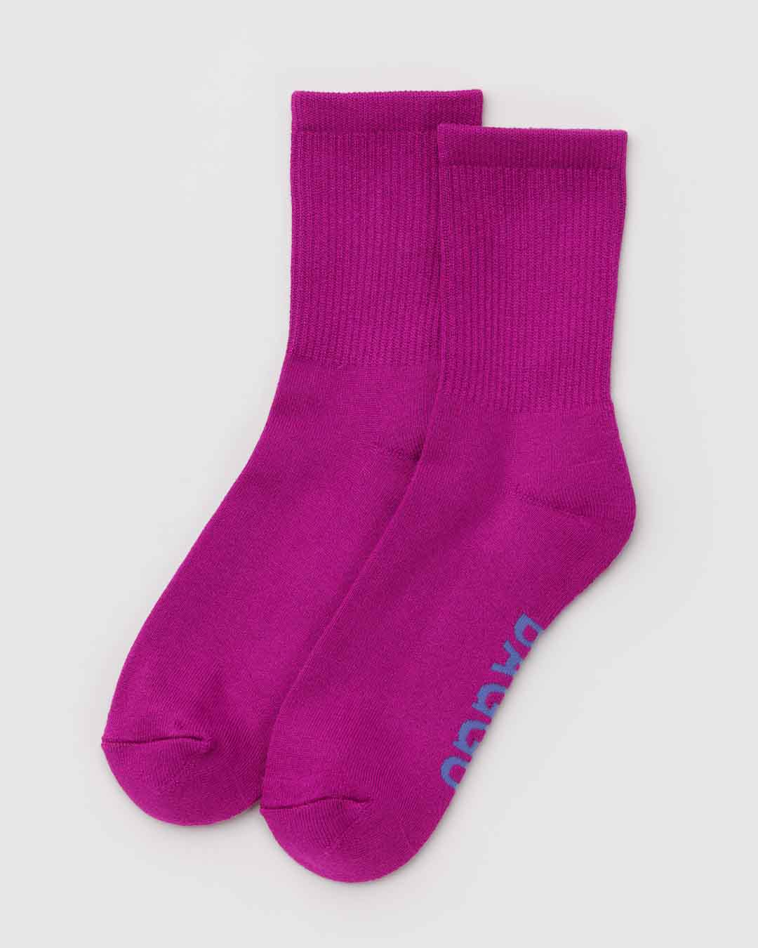 Deep Fuchsia Ribbed Sock