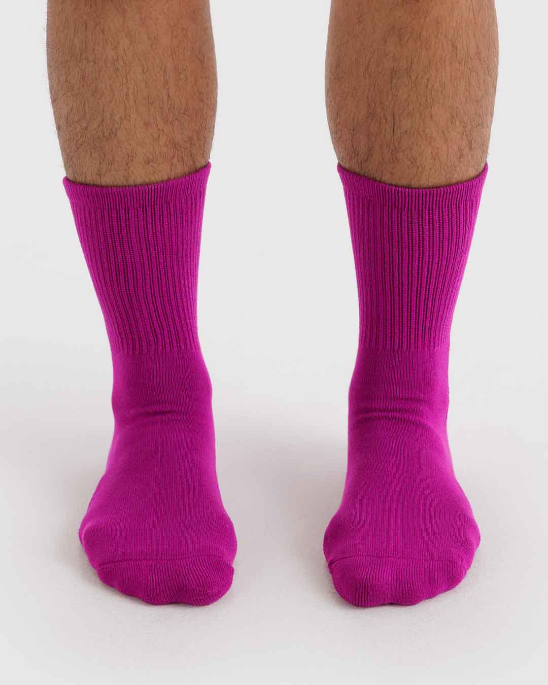 Deep Fuchsia Ribbed Sock