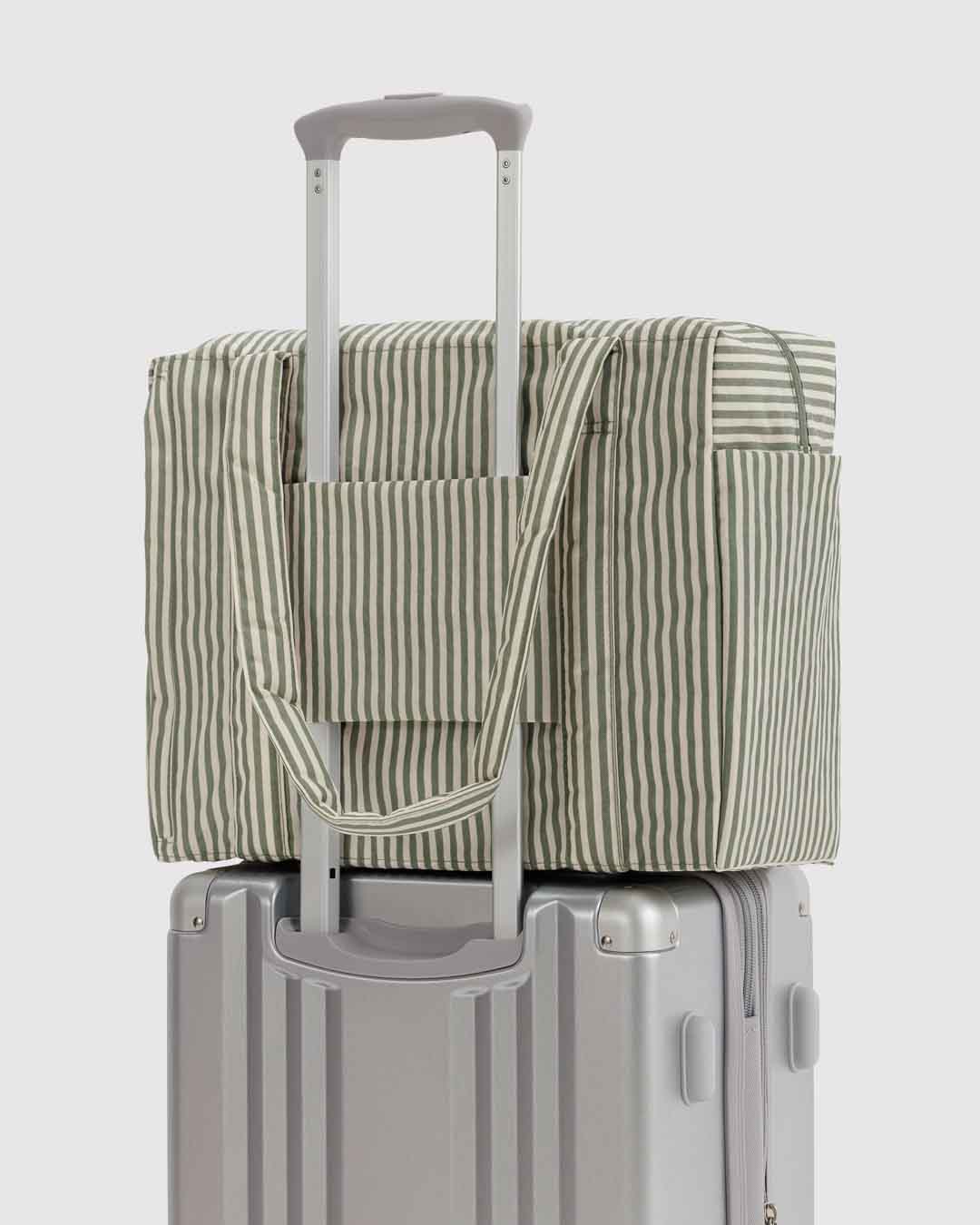 Sage Stripe Small Cloud Carry-On New