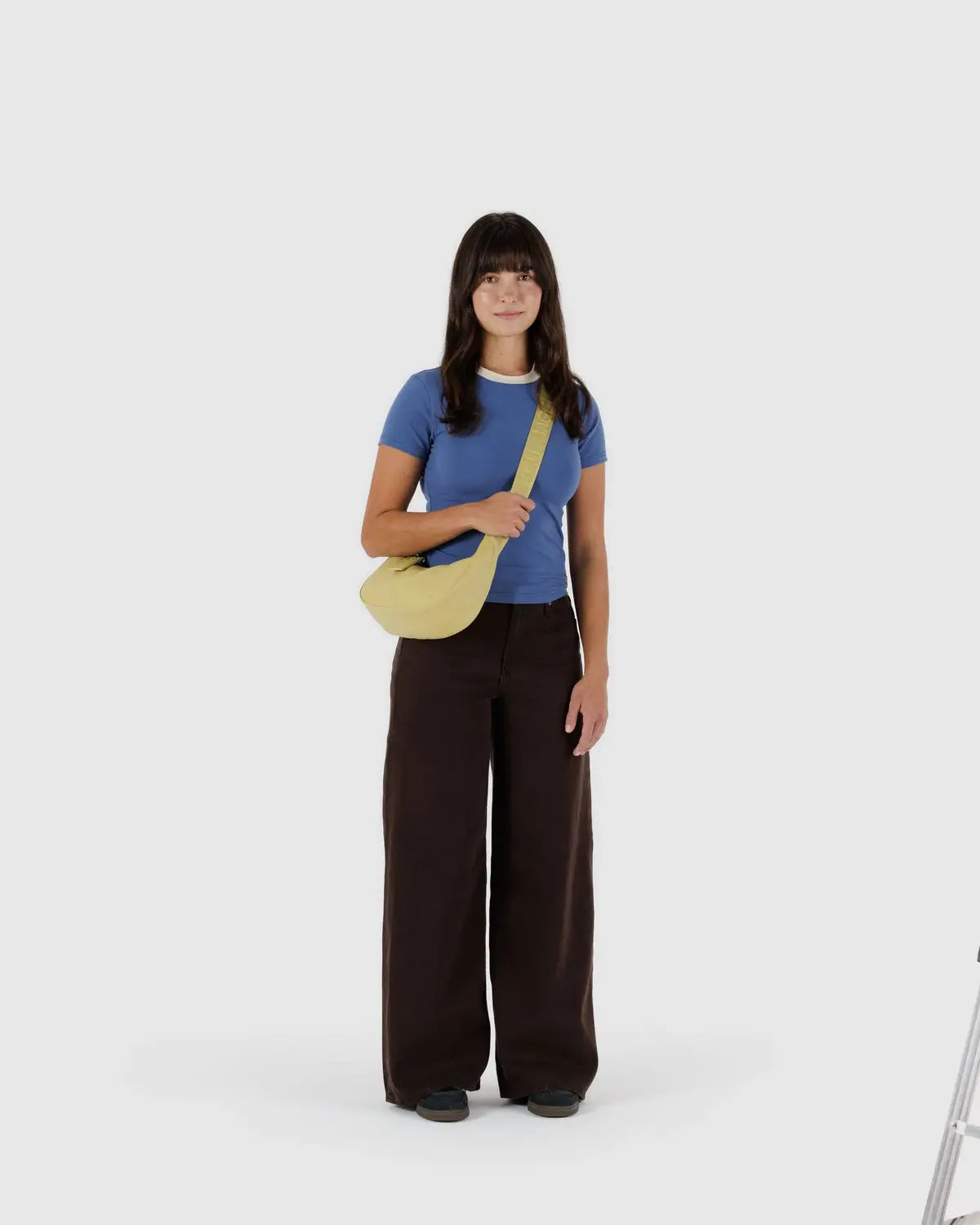 Straw Small Recycled Leather Crescent Bag | BAGGU | Shoulder + Crossbody Bag