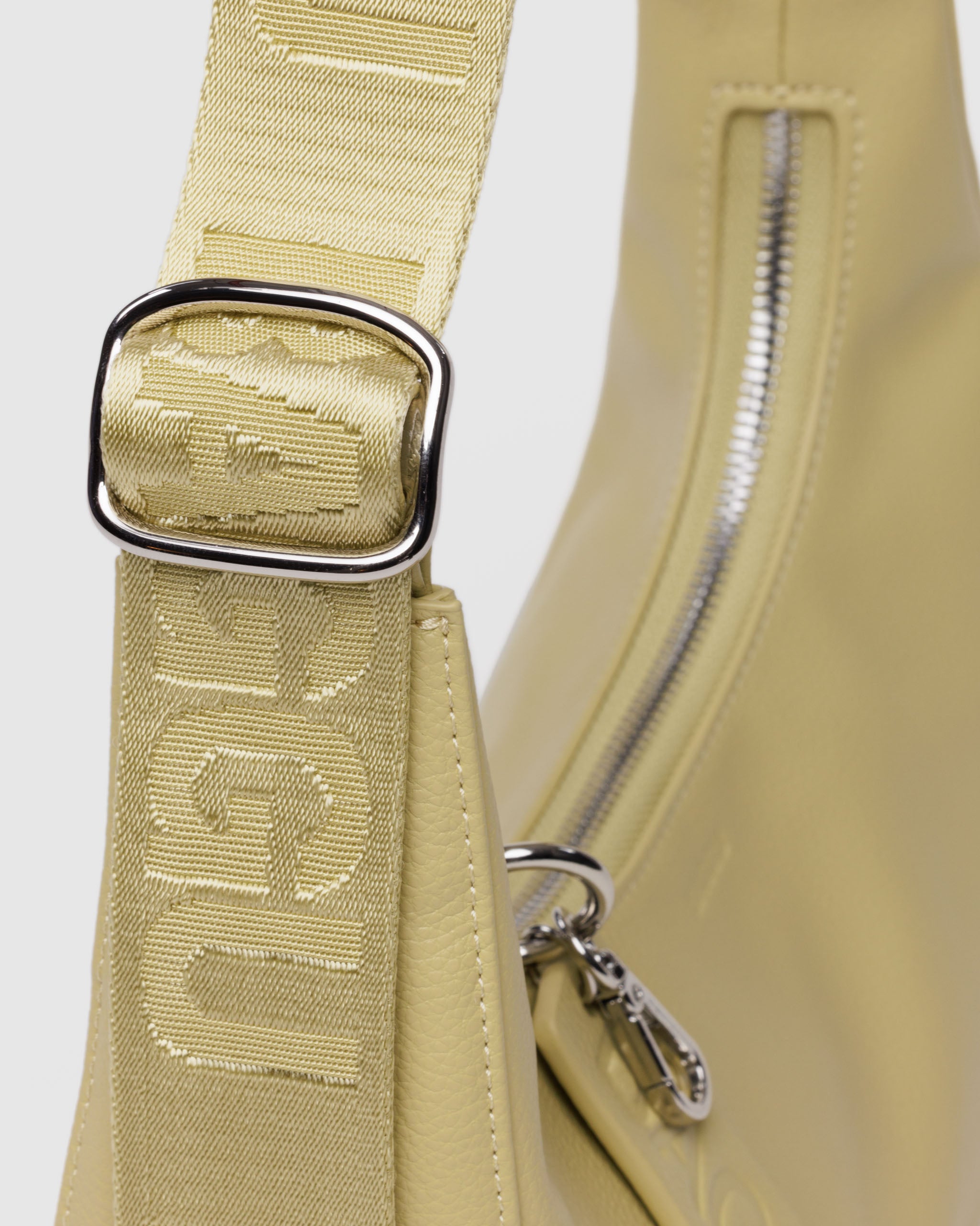 Straw Small Recycled Leather Crescent Bag | BAGGU | Shoulder + Crossbody Bag