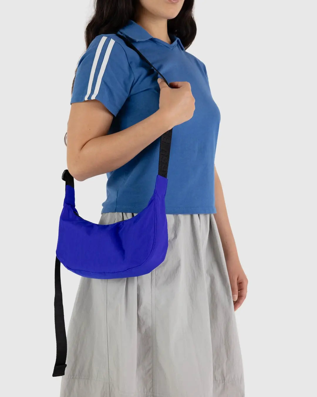 Lapis Small Nylon Crescent Bag | BAGGU | Crossbody Bag