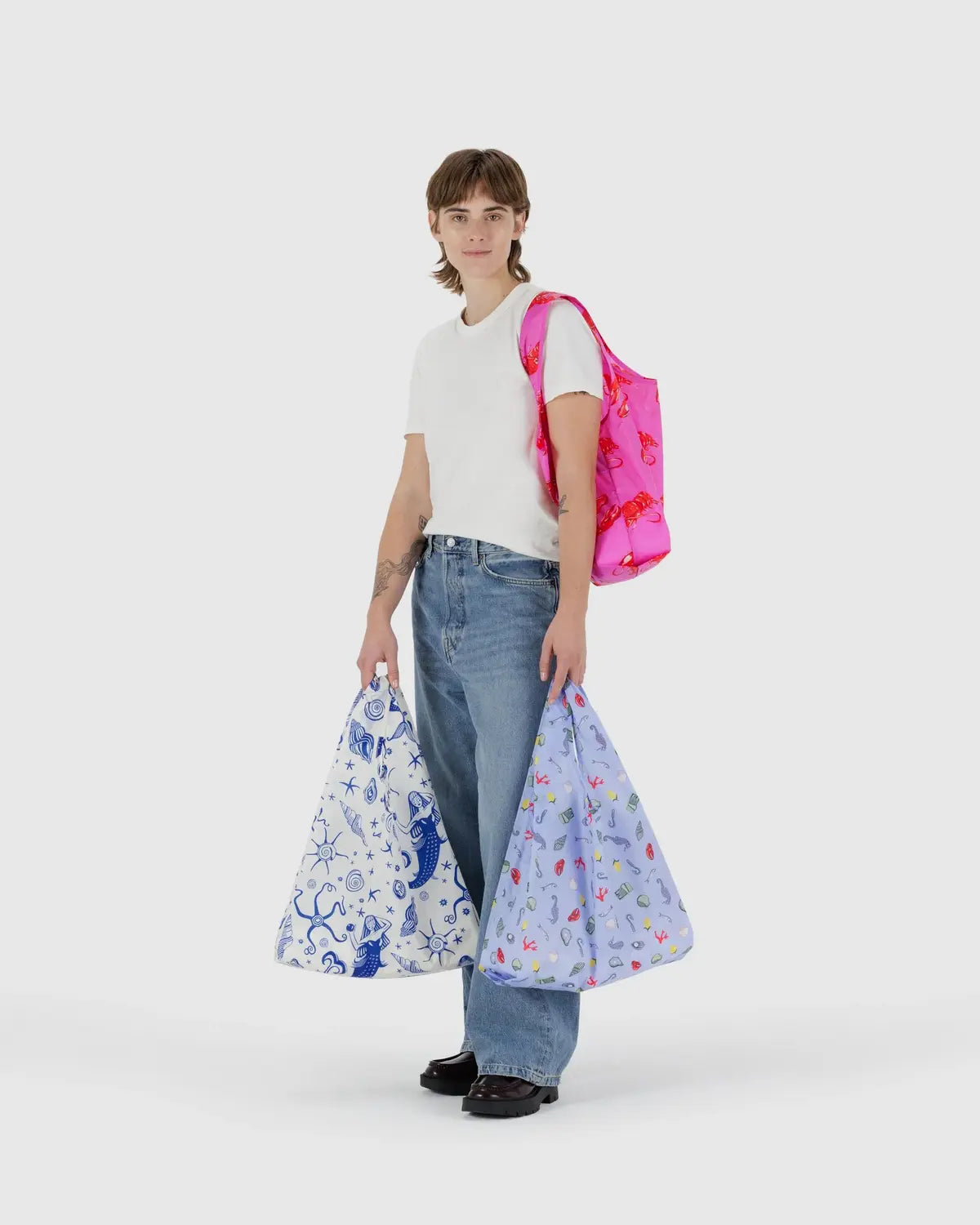 Sea Creatures Standard BAGGU Set Of 3 | BAGGU | Shopping Tote Bag