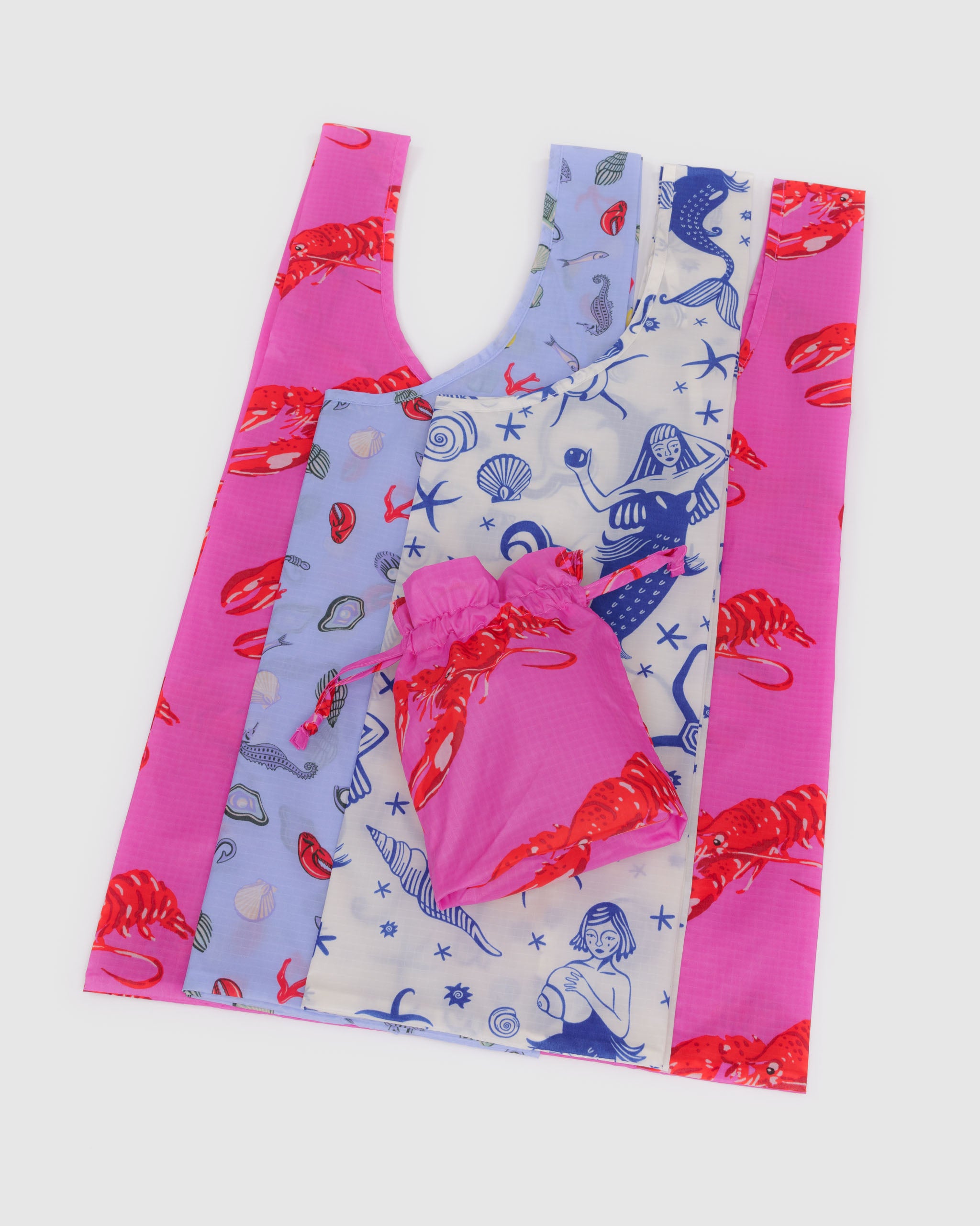 Sea Creatures Standard BAGGU Set Of 3 | BAGGU | Shopping Tote Bag