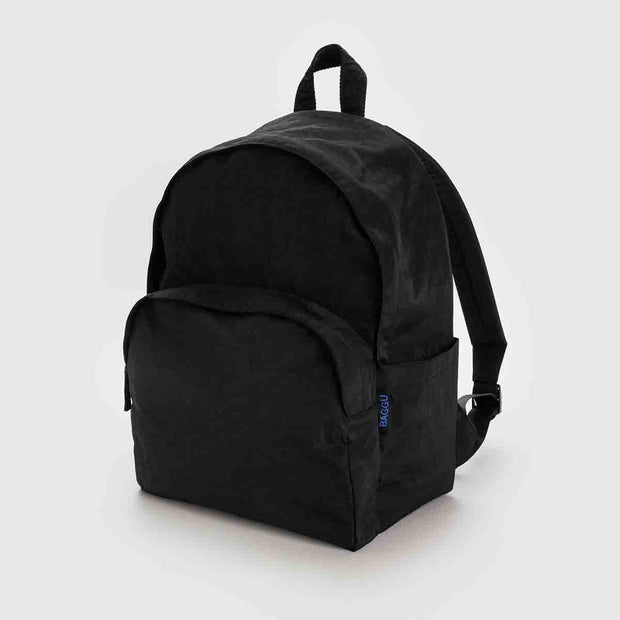 A large recycled nylon backpack from BAGGU in Black