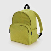 A large recycled nylon backpack from BAGGU in Lemongrass