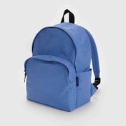 A large recycled nylon backpack from BAGGU in the Pansy Blue colour way