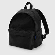 A medium recycled nylon backpack from BAGGU in classic Black