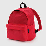 A medium recycled nylon backpack from BAGGU in Candy Apple