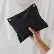 Baggu Black Mini Cloud Bag in handy pouch