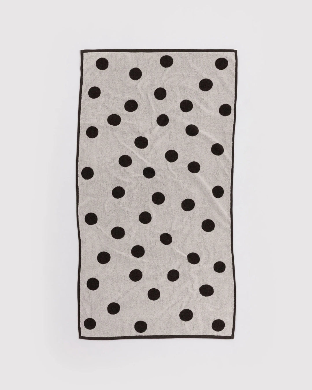 Cream and Black Polka Dot Bath Towel