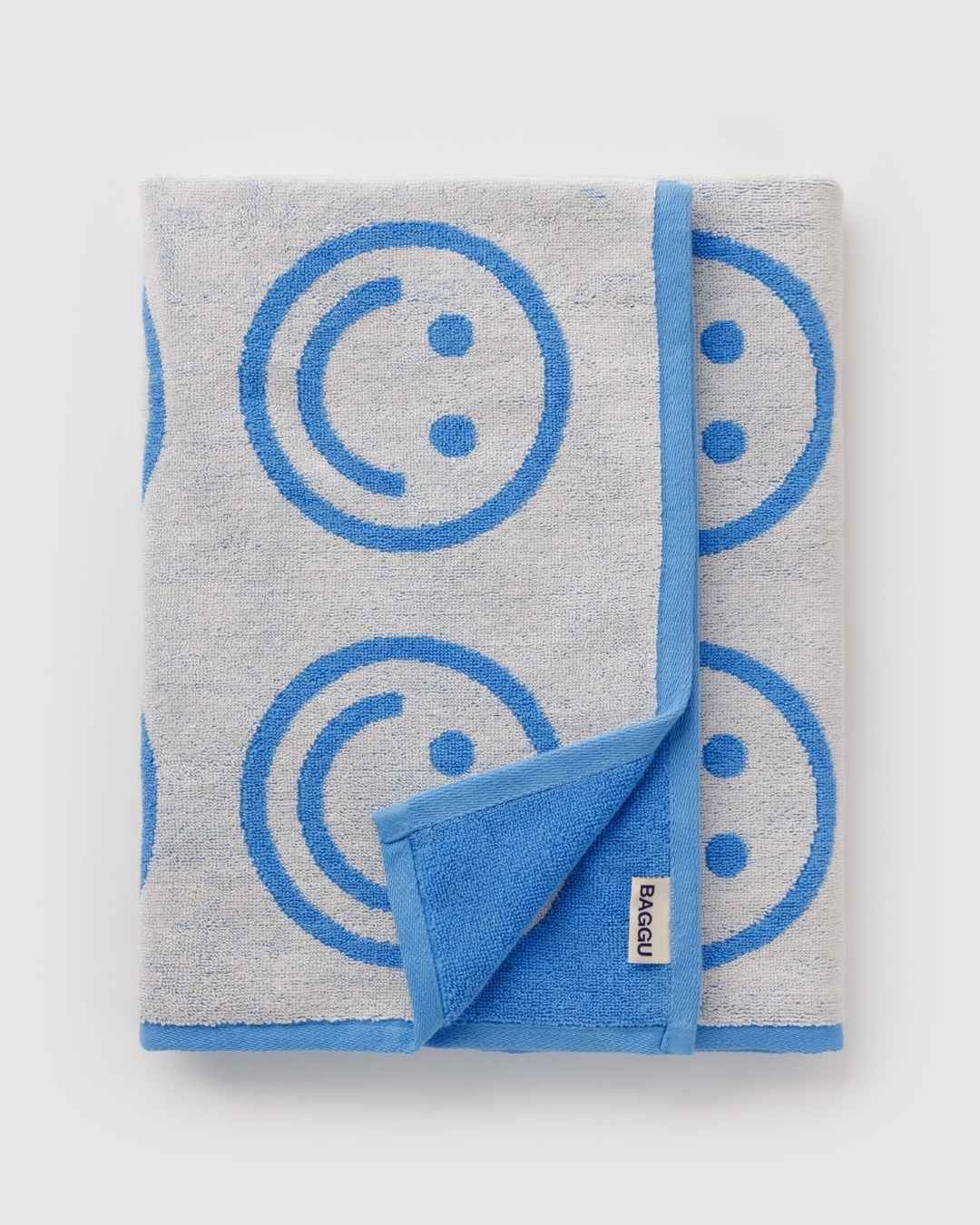 Sky Blue Happy Bath Towel
