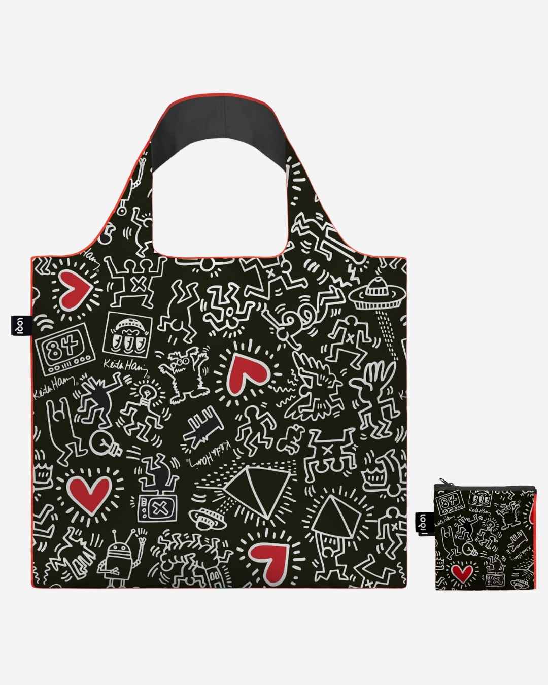 Black Pattern By Keith Haring Recycled Bag