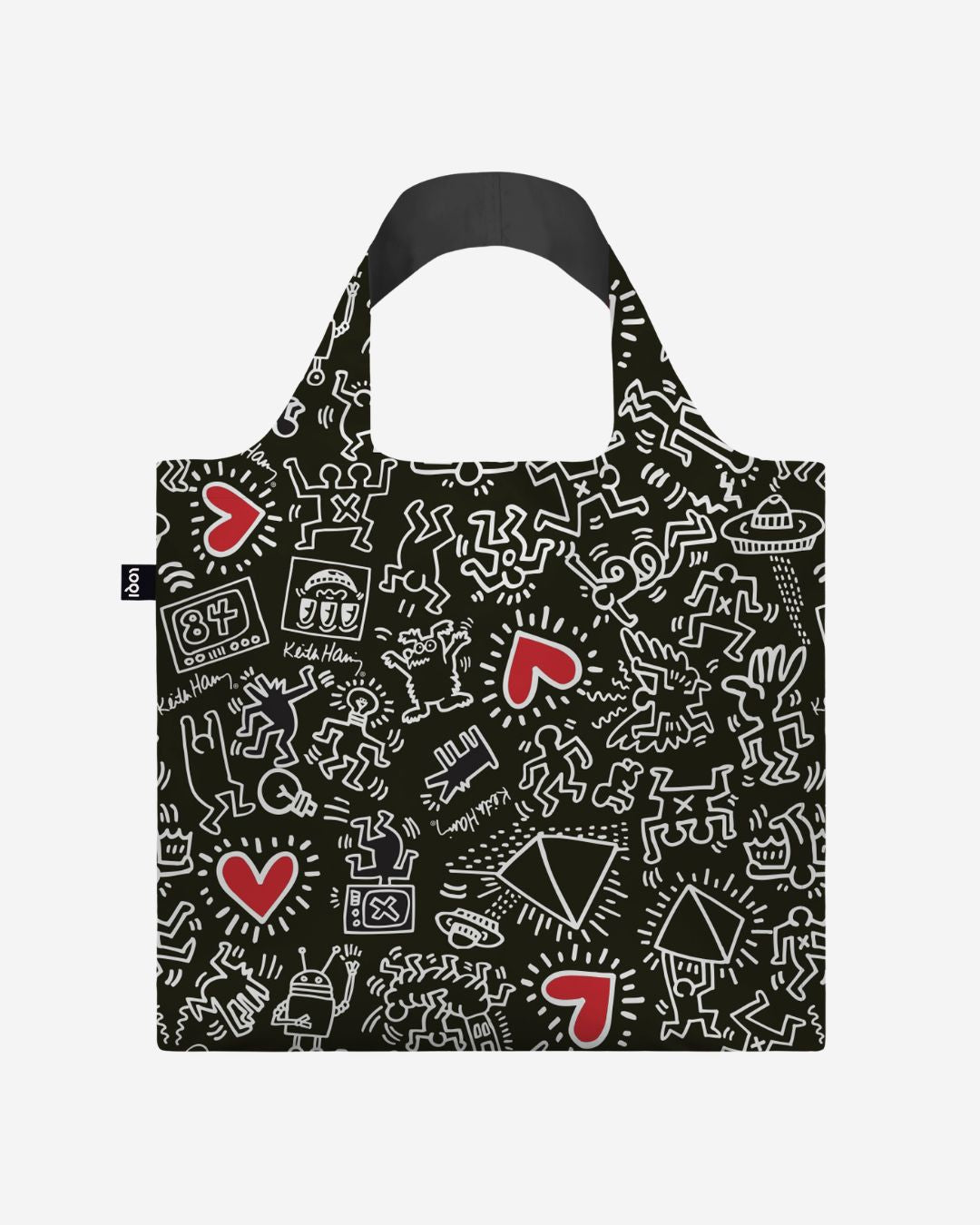 Black Pattern By Keith Haring Recycled Bag