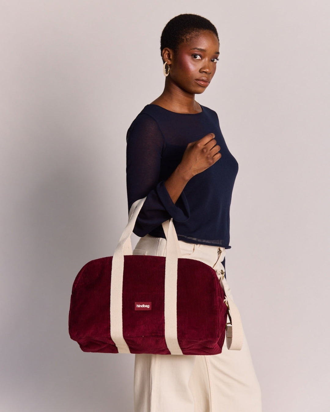Burgundy Corduroy Charlie Weekender Bag hindbag