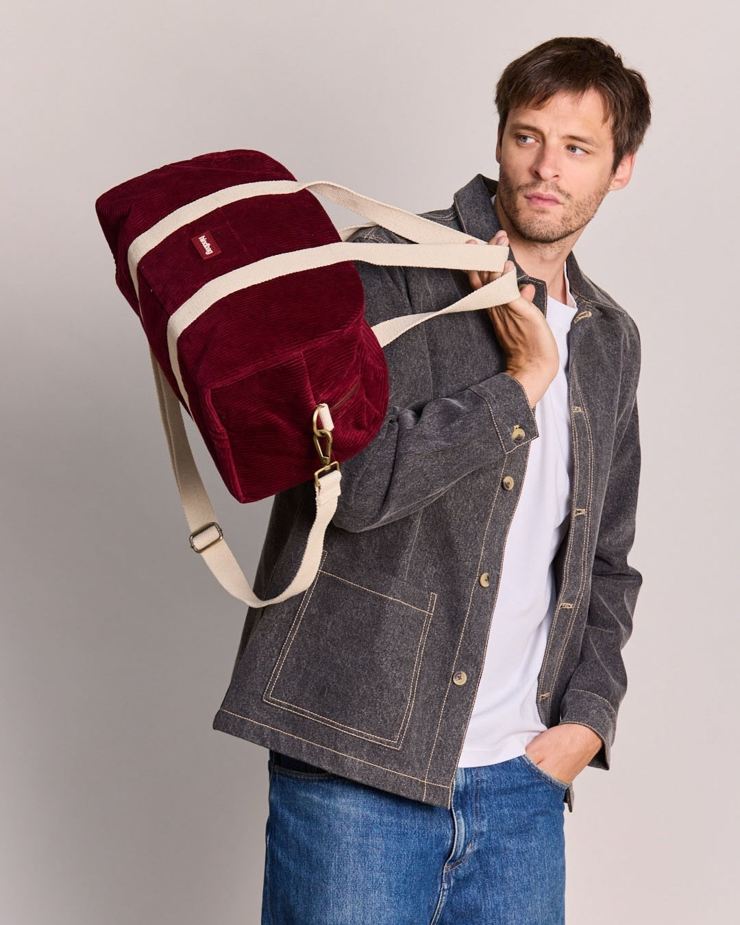 Burgundy Corduroy Charlie Weekender Bag hindbag