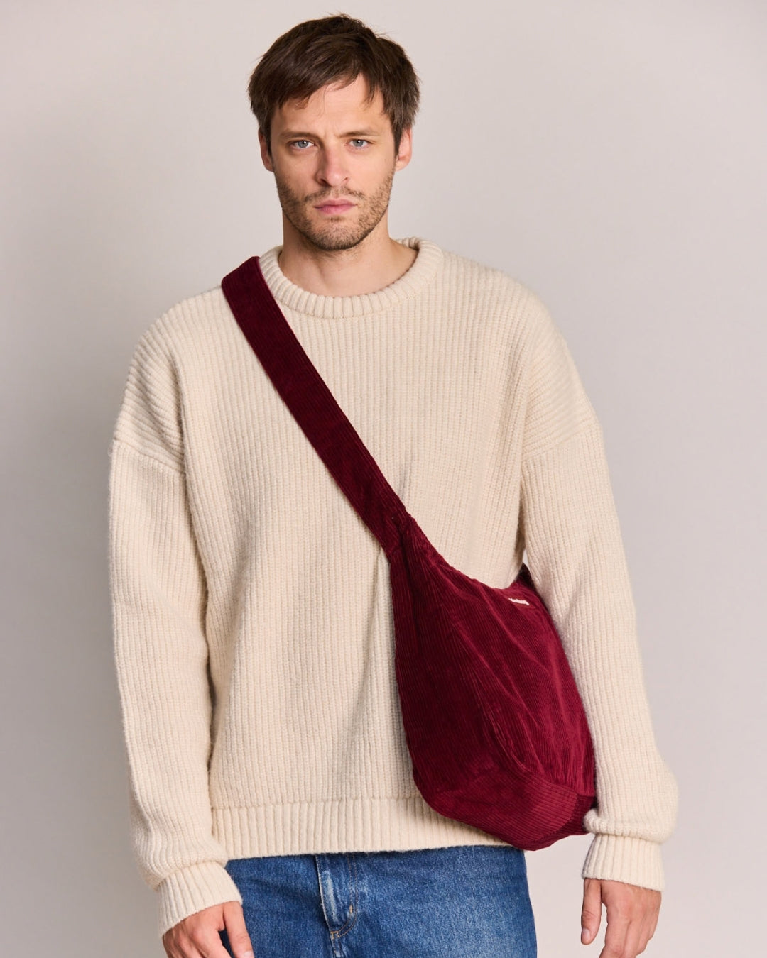 Burgundy Corduroy Claire Hobo Bag hindbag