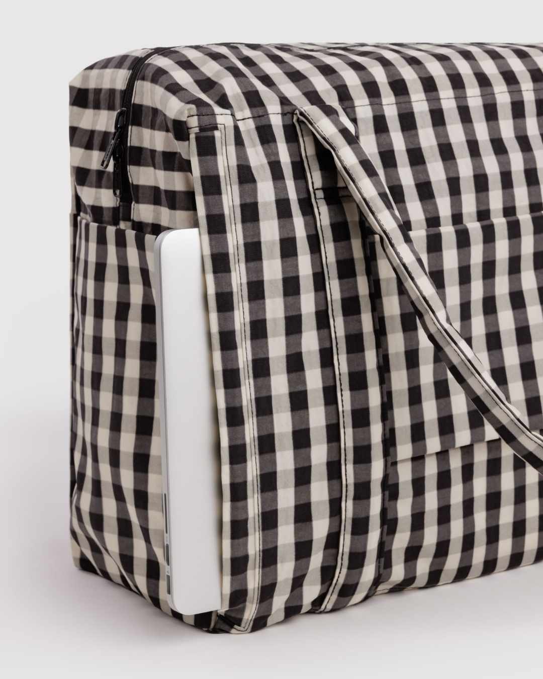 Black and Cream Gingham Cloud Carry-On
