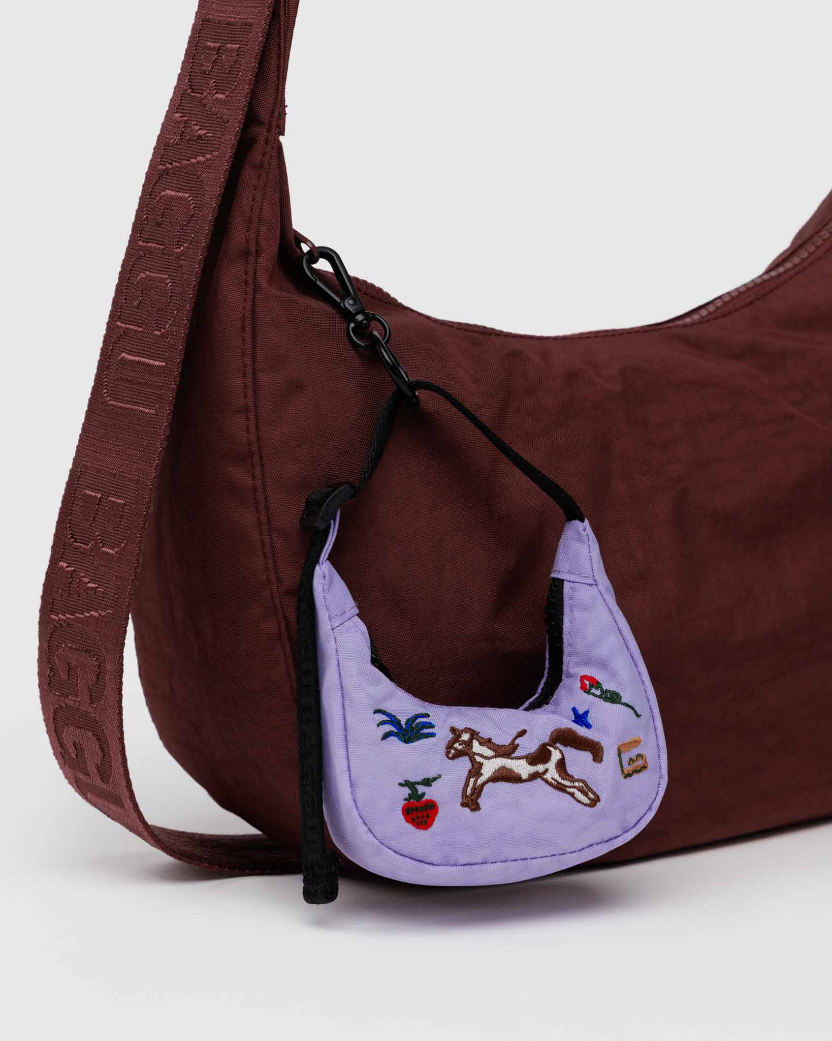 BAGGU Embroidered Pony Crescent Bag Charm | BAGGU | Bag Charm