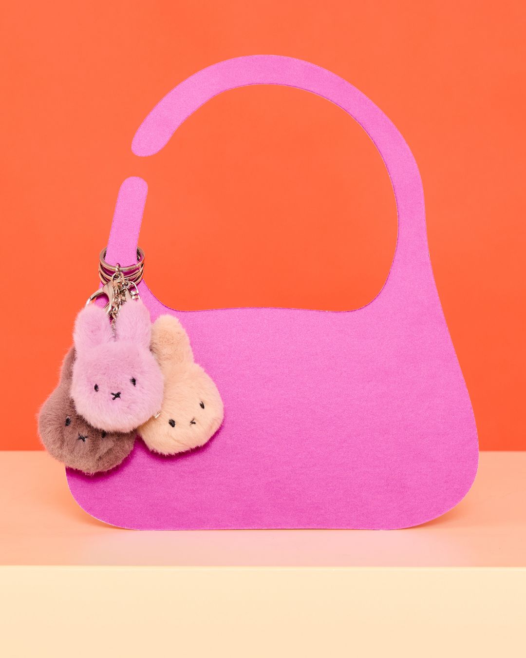 Miffy ECO Fuzzy Keyring/ Bag Charm in Beige