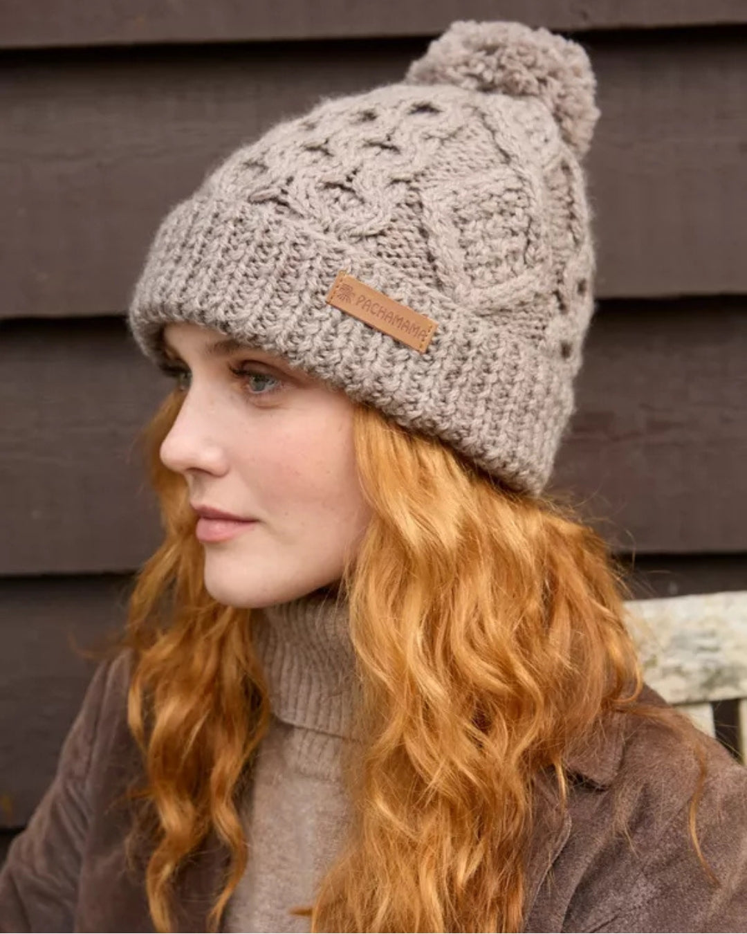 Mushroom Enniskerry Merino Bobble Beanie Pachamama