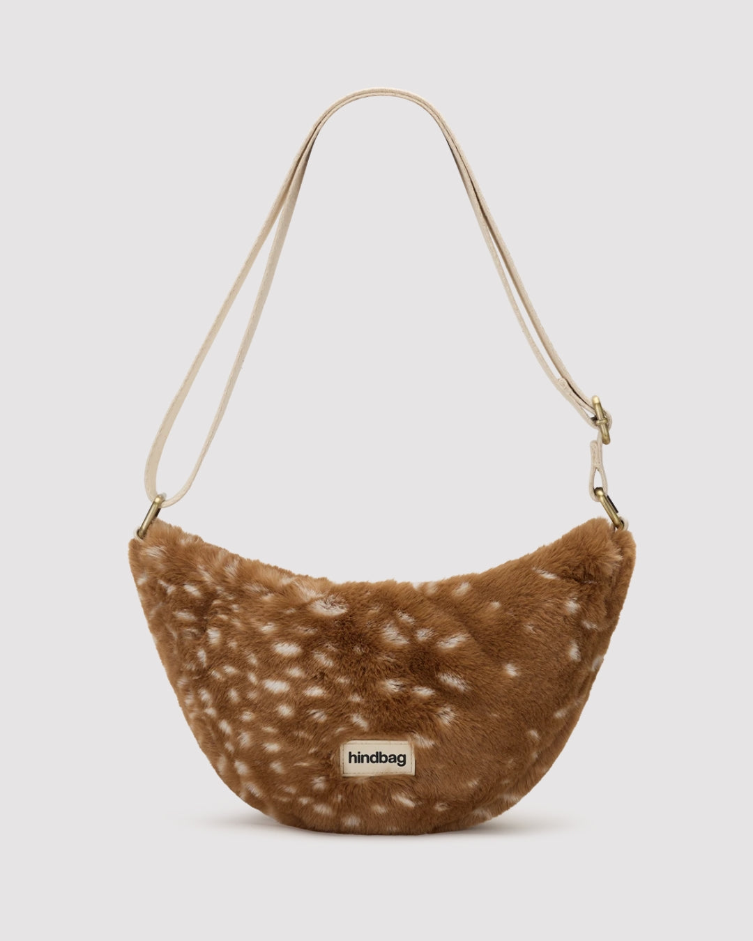 Fawn Faux Fur Andrea Crescent Bag by hindbag