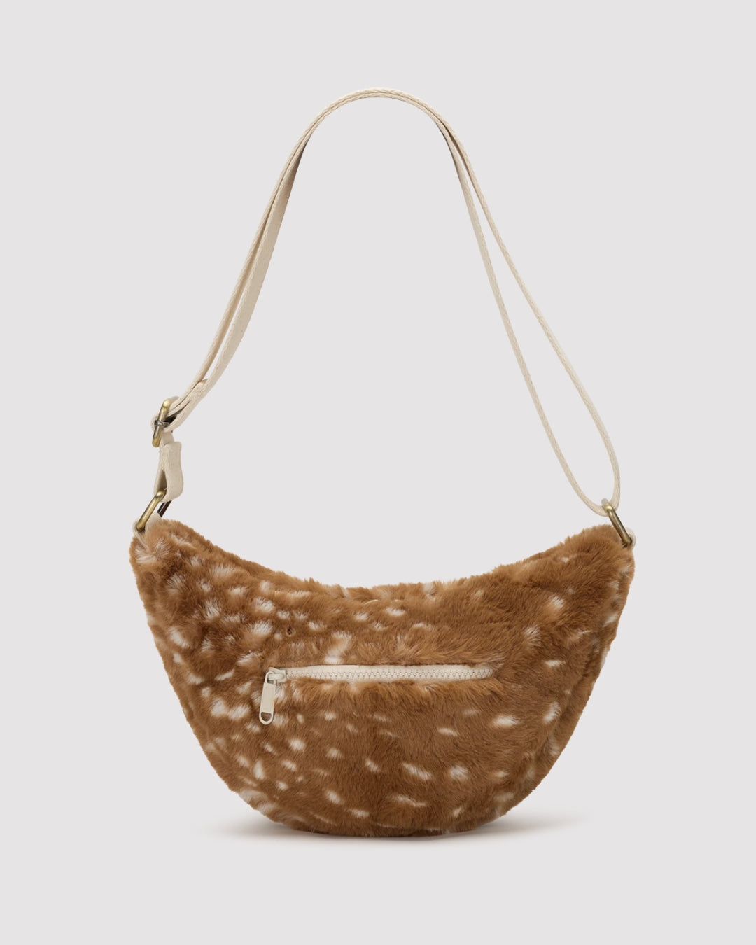Fawn Faux Fur Andrea Crescent Bag by hindbag