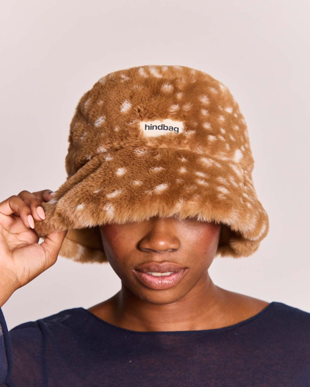 Fawn Faux Fur Bob Bucket Hat by hindbag