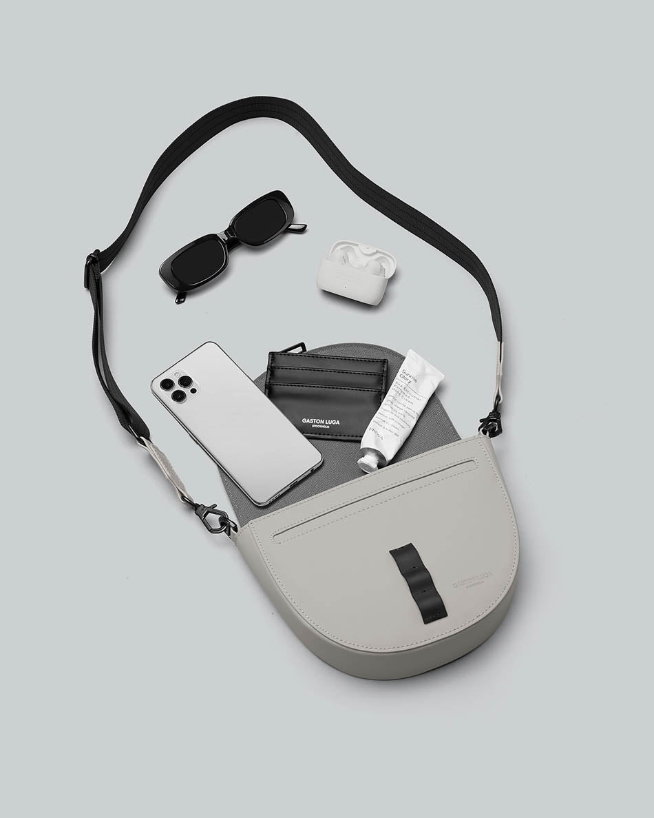 Taupe Spläsh Moon Crossbody Bag Gaston Luga