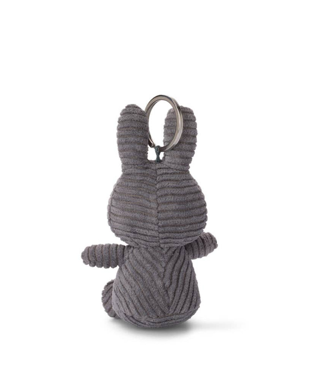 Gray Miffy bunny with a keyring on a white background