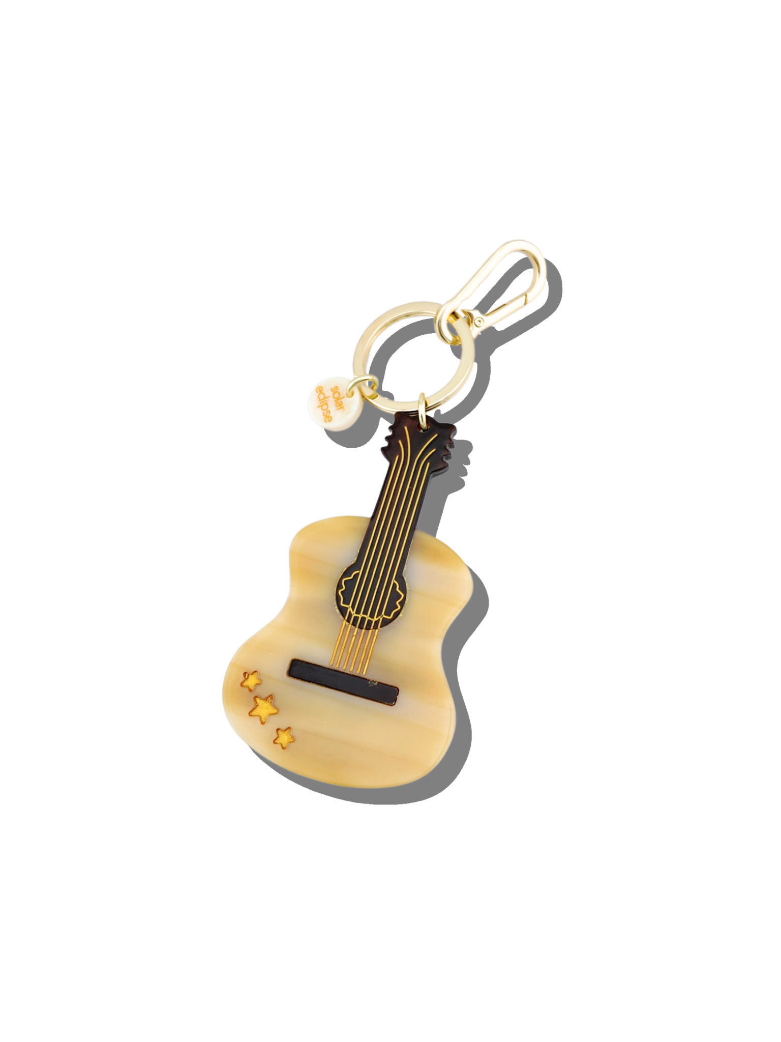 Hand-painted Guitar Bag Charm + Keychain | Solar Eclipse | Bag Charm