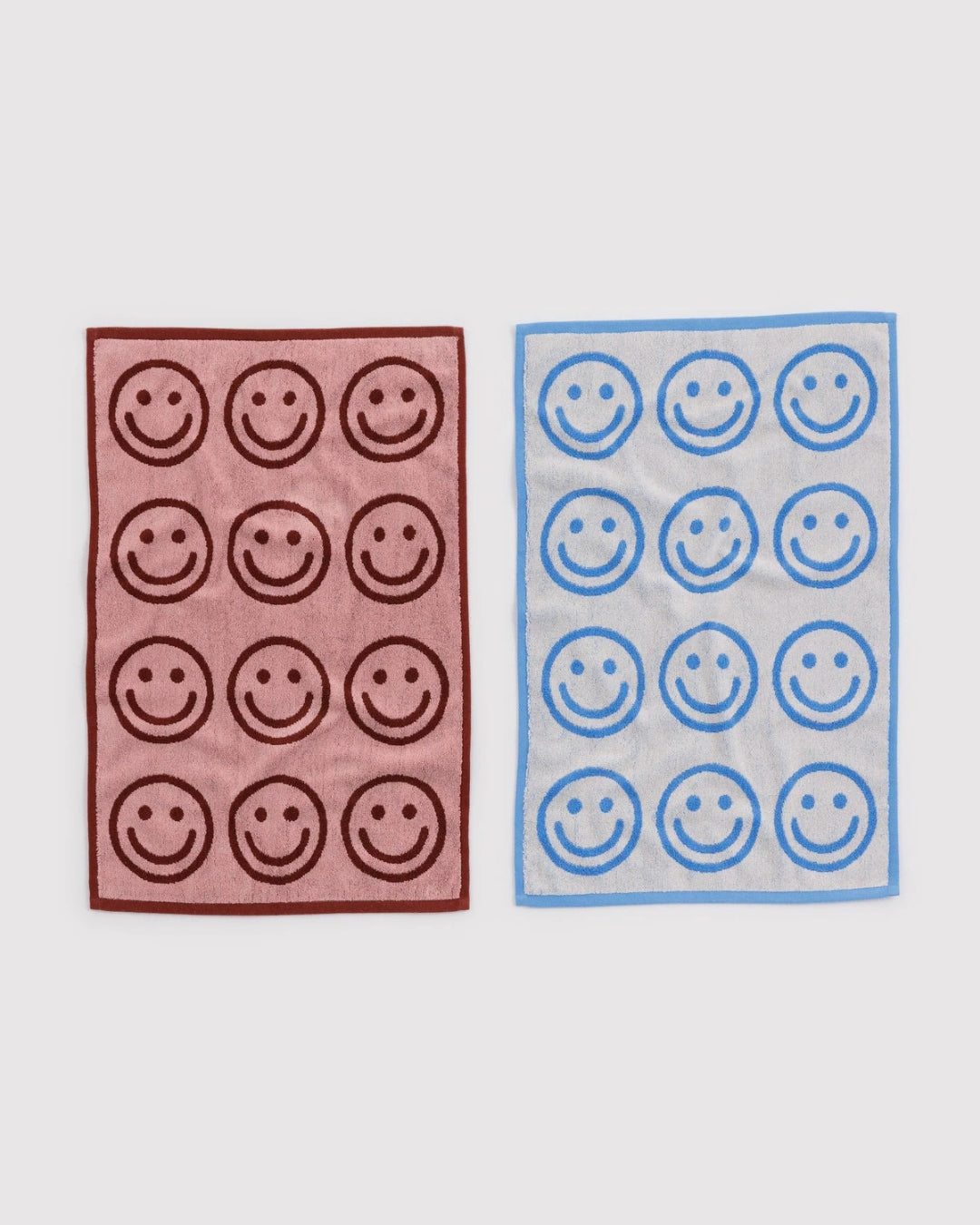 Sky Blue and Blush Happy Hand Towel Set of 2