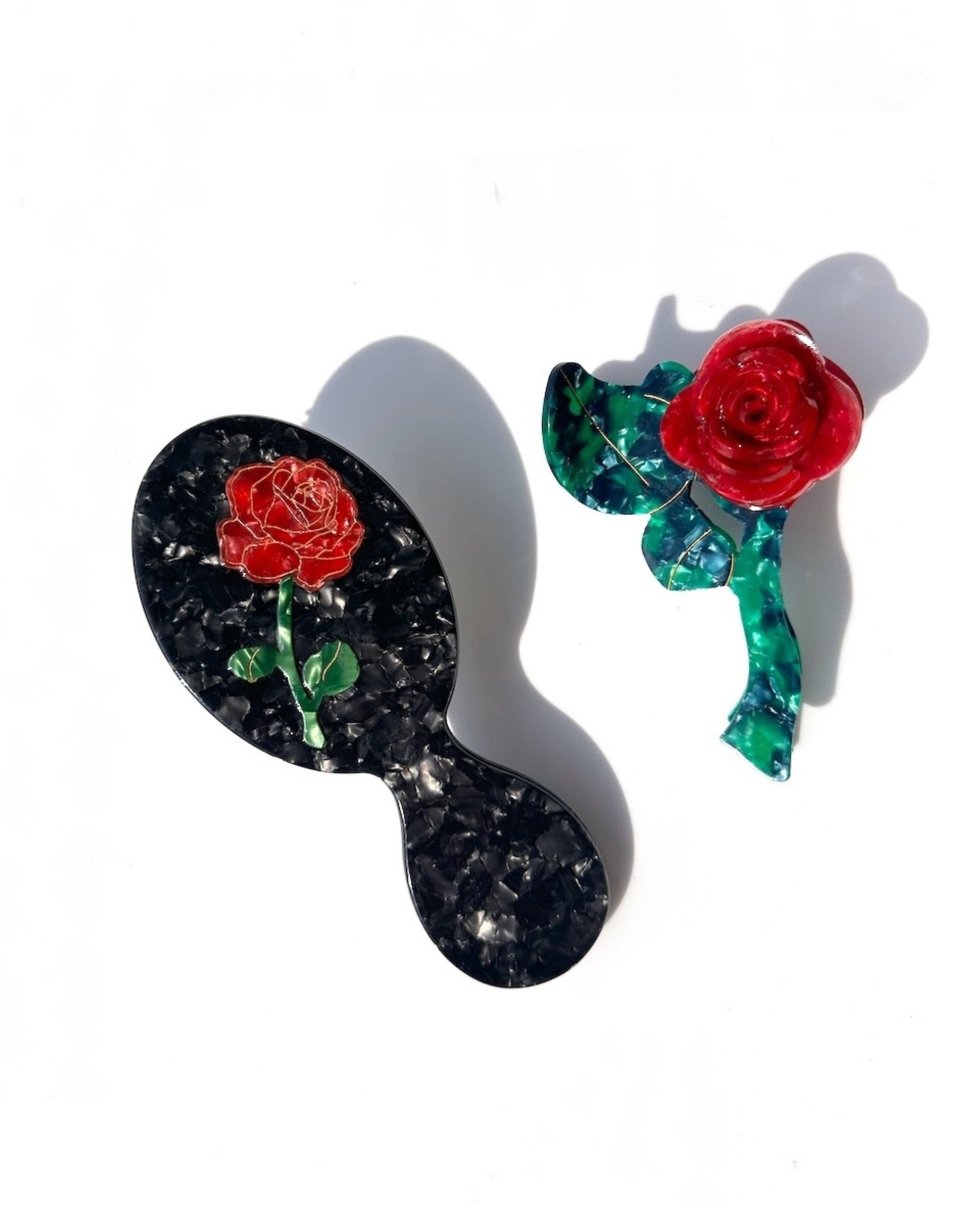 Handbag Heroes Hand-painted Rose Stem Gift Set | Solar Eclipse | Hair Accessories