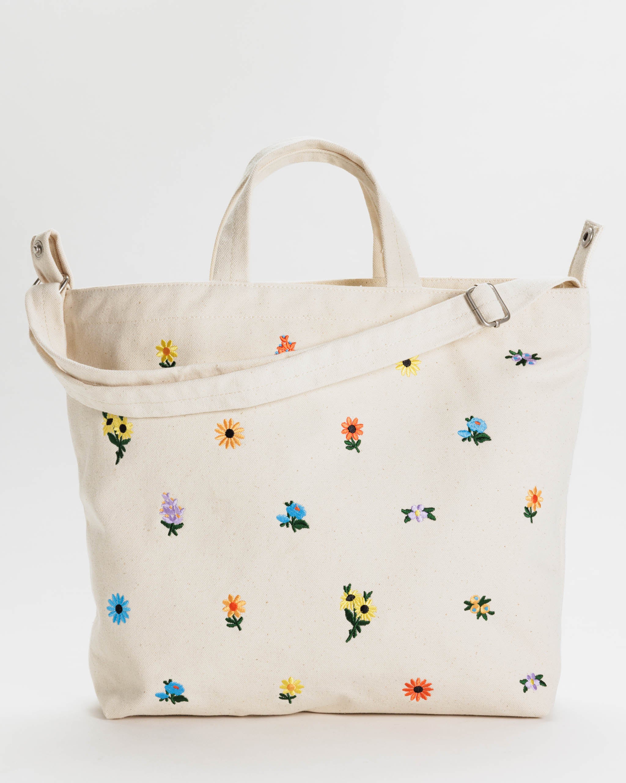 Embroidered Ditsy Floral Horizontal Zip Duck Bag BAGGU - FALL 2025 | BAGGU | Canvas Tote Bag