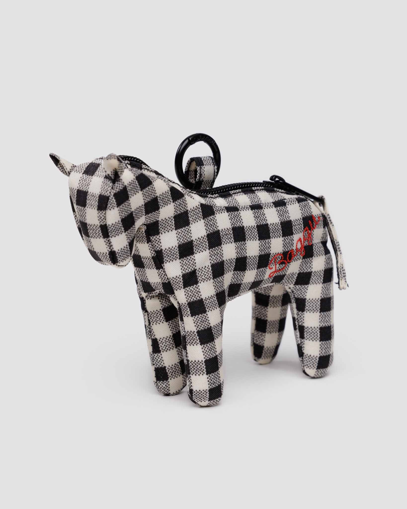 Black & White Gingham Horse Charm