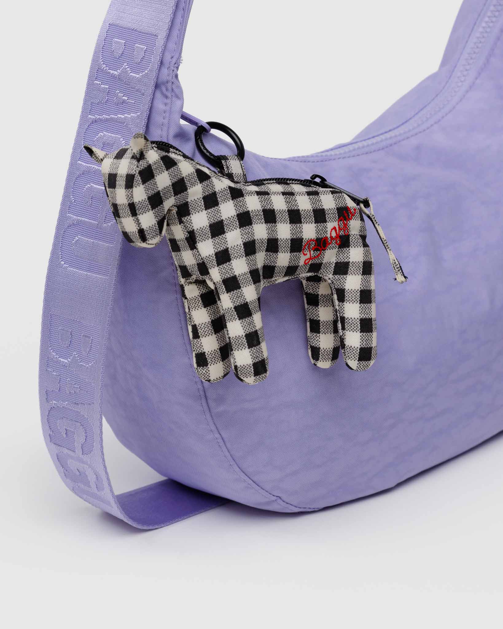 Black & White Gingham Horse Charm
