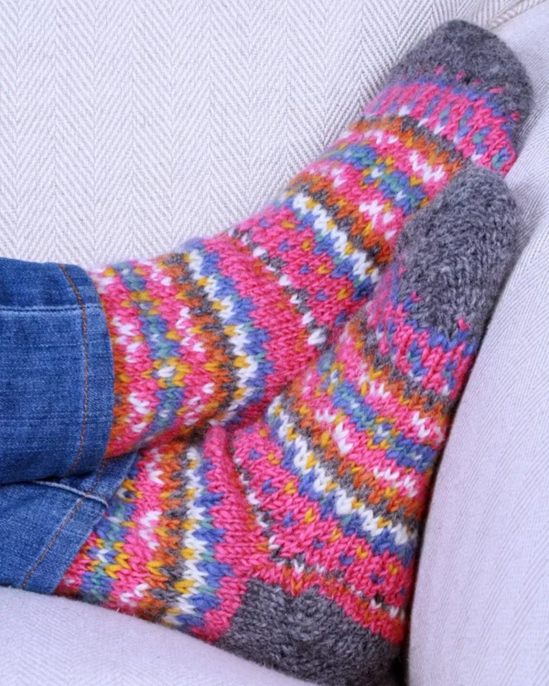 Pink Iona Sofa Socks Pachamama