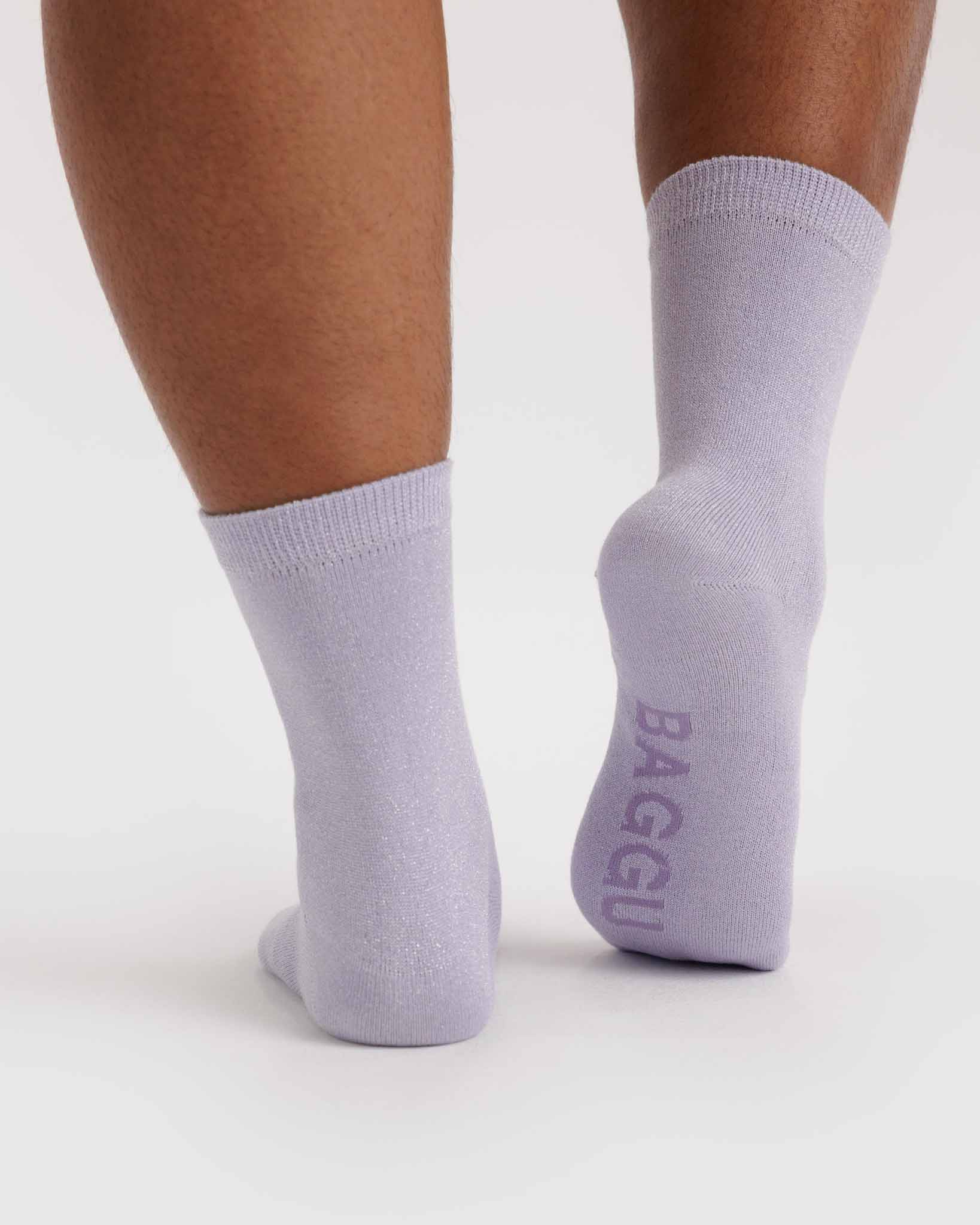Lilac Metallic Crew Sock BAGGU | BAGGU | Socks