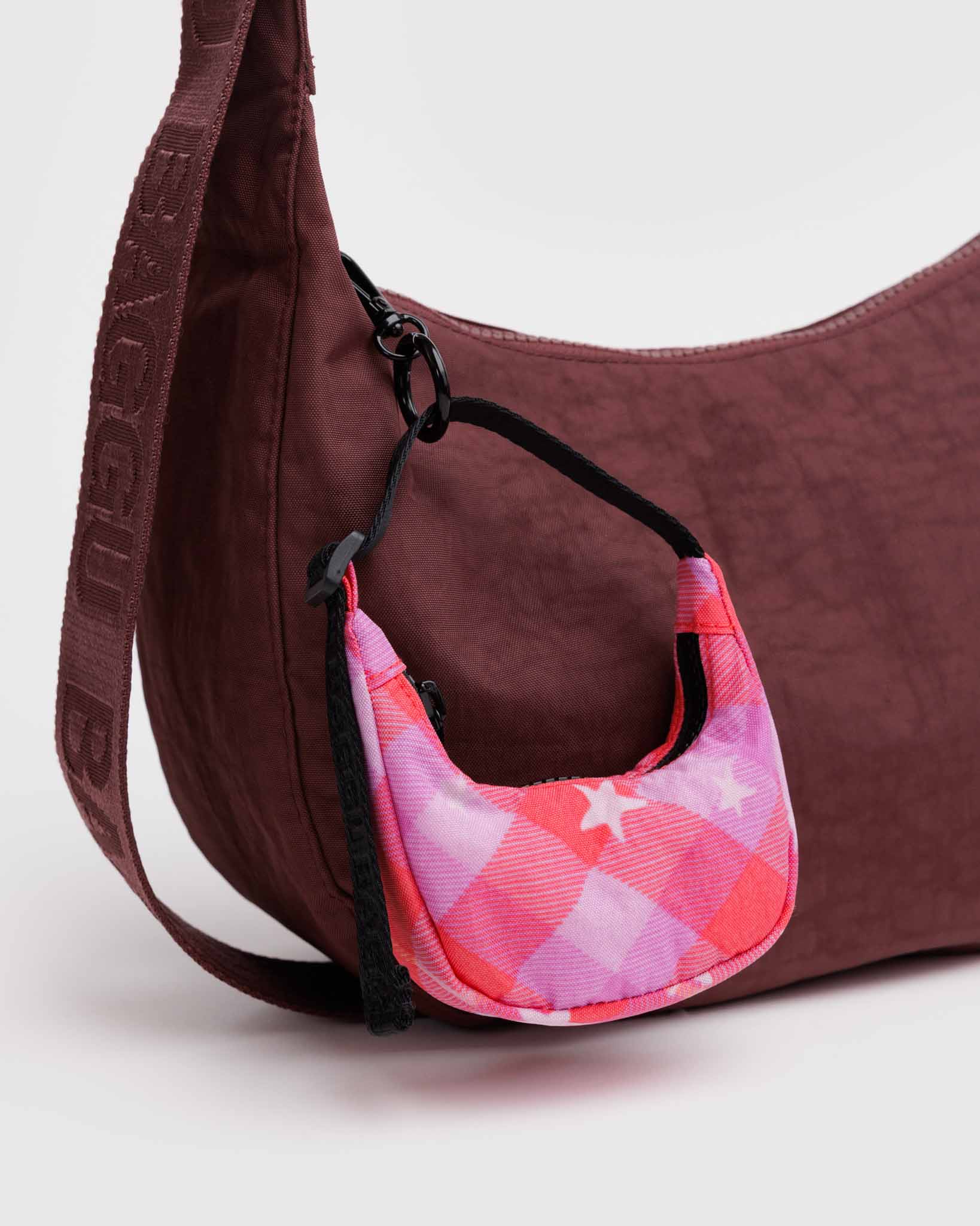 Pink Star Plaid Crescent Bag Charm BAGGU | BAGGU | Bag Charm