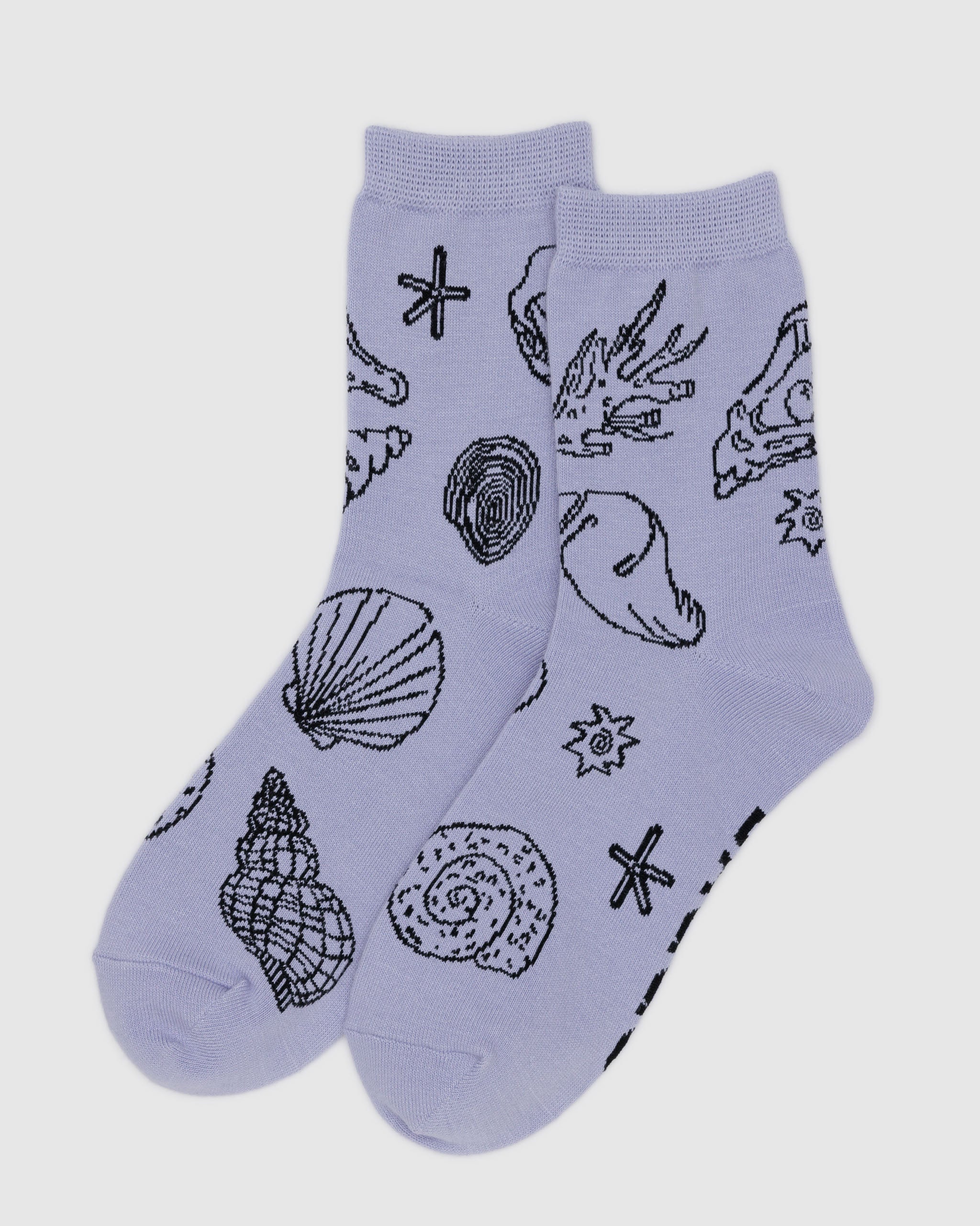 Shells Light Blue Crew Sock | BAGGU | Socks