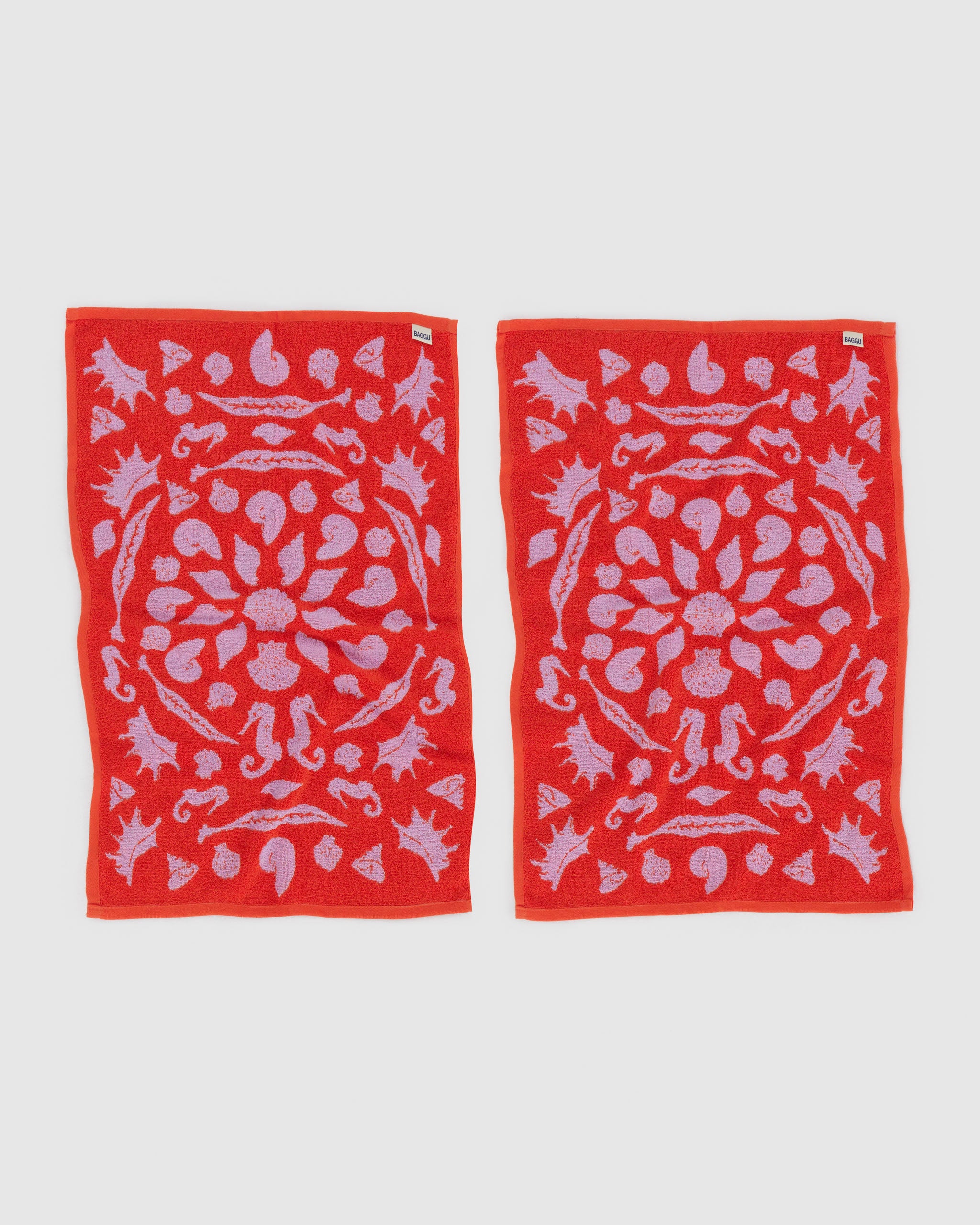 Sea Shells Hand Towel Set Of Two | BAGGU | Towels