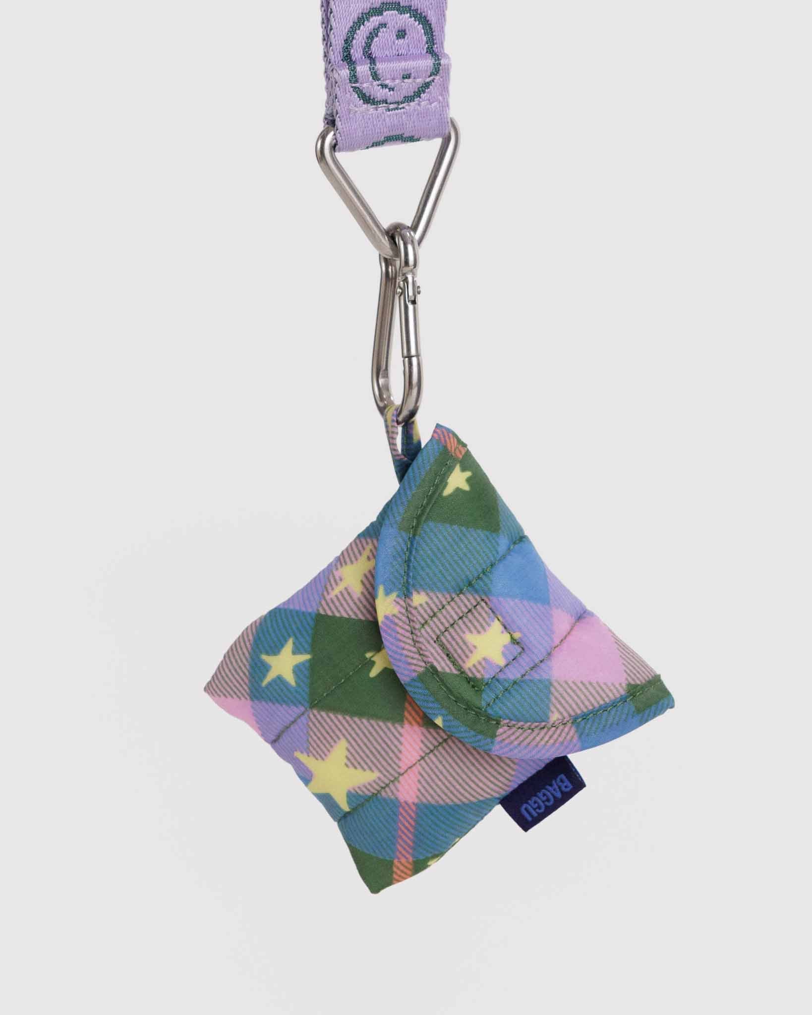 Green Star Plaid Puffy Earbuds Case BAGGU | BAGGU | Earbud Case